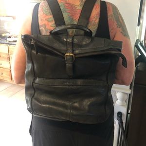 Navyboot black leather full lined backpack